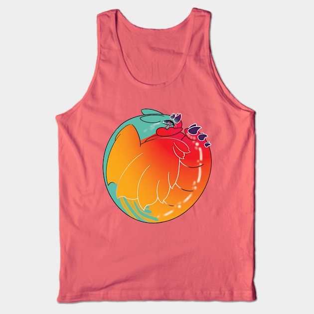 Curled Dragon Sunset over Water :: Dragons and Dinosaurs Tank Top by Platinumfrog